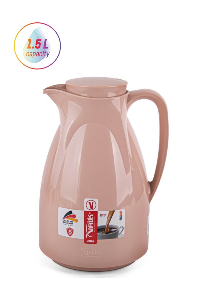 Valk Vacuum Flask With Double Wall Glass 1.5 Liter Wide Mouth With Anti-Leakage Made in Germany - Image 1